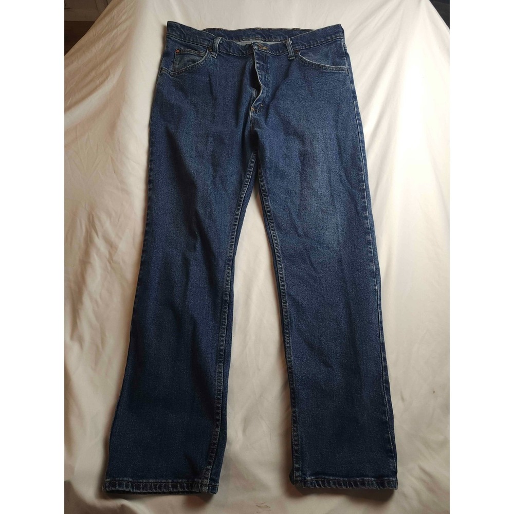 Wrangler Relaxed Fit Jeans Mens 38x30 Blue Denim Mediumβ Wash Straight Western